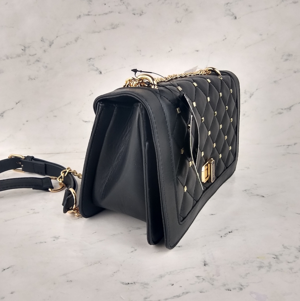 NEW Badgley Mischka Quilted Square Stud Crossbody - Picture 3 of 7